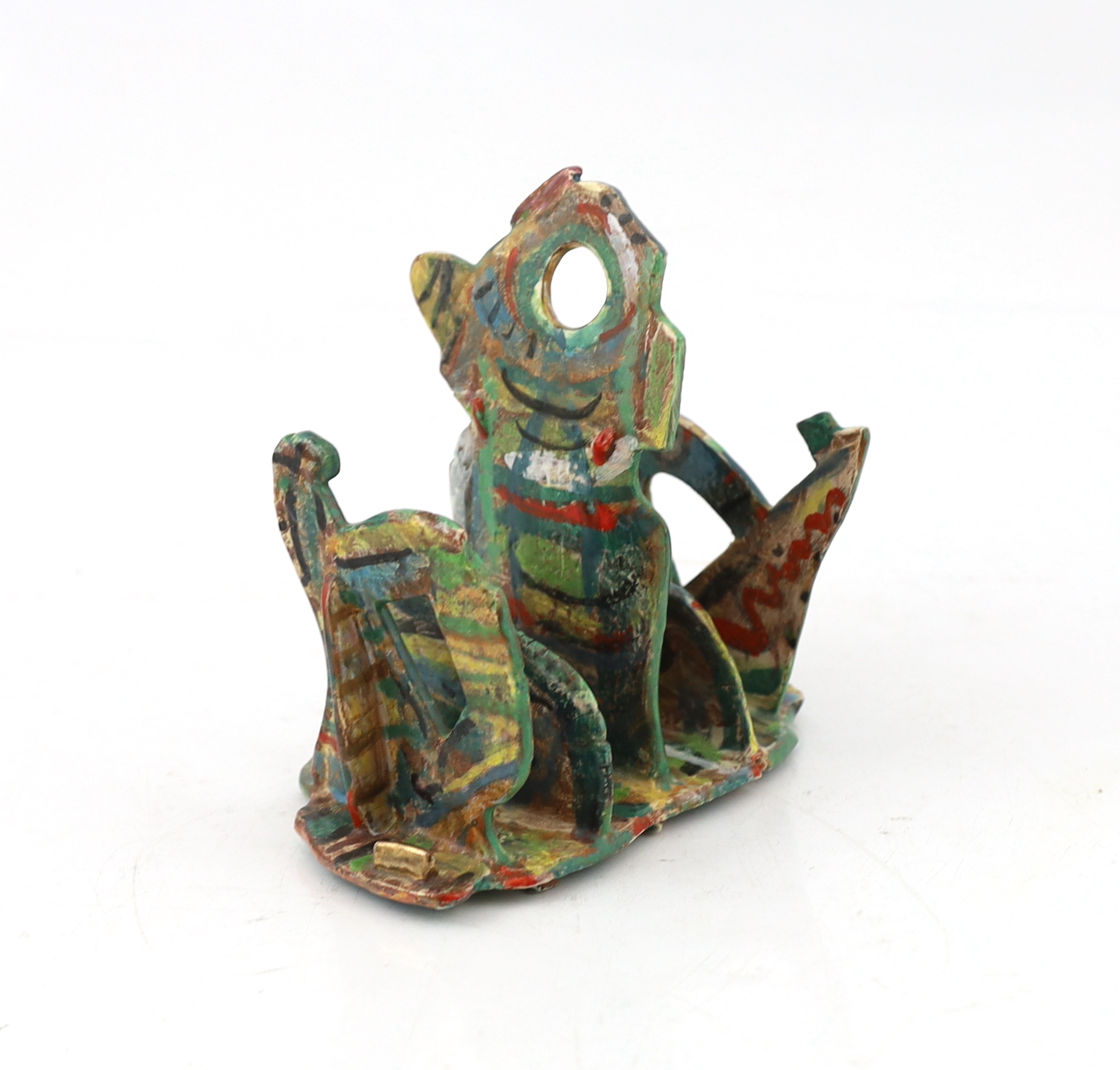 § Angus Suttie (1946-1993), a multi coloured glazed pottery toast rack